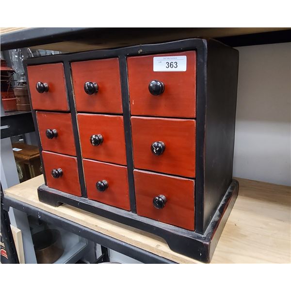 AMAZING 9 DRAWER WOOD COUNTER TOP CABINET, NO SHIPPING