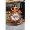 Image 1 : SHIP WHEEL/ANCHOR WOODEN WALL CLOCK