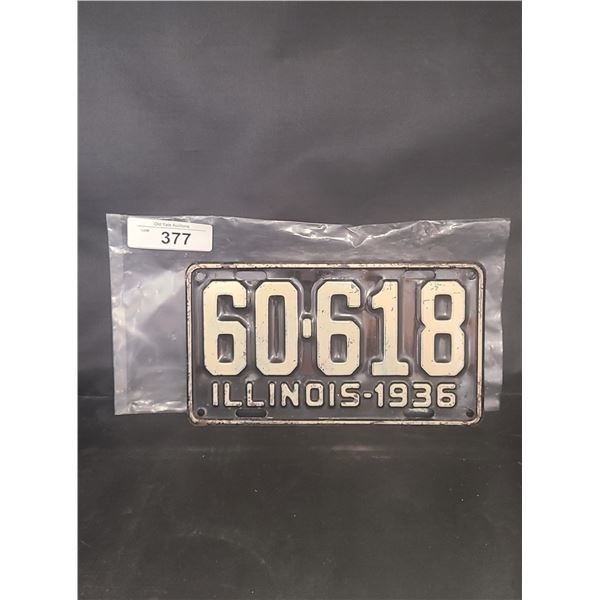 1936 ILLINOIS LICENSE PLATE
