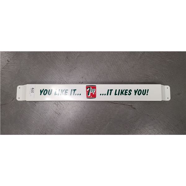 7UP 30" METAL PUSH BAR-REPRODUCTION
