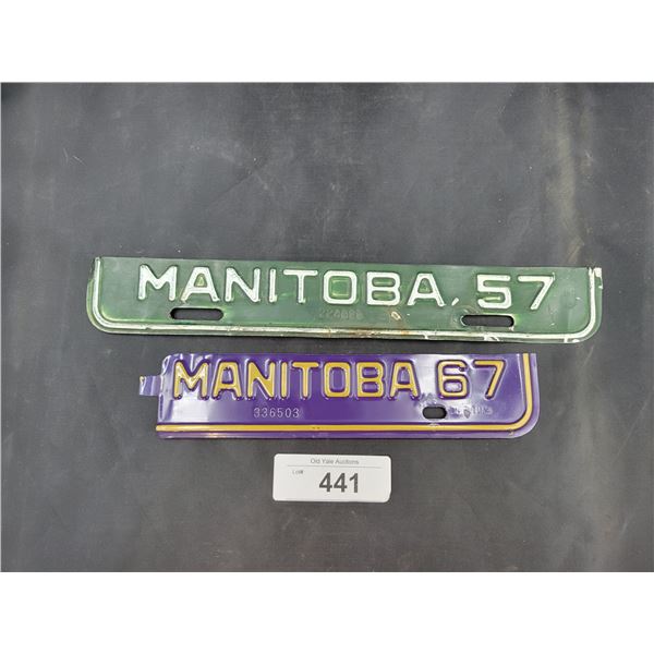 1957 & 1967 MANITOBAL LICENSE PLATE TAGS