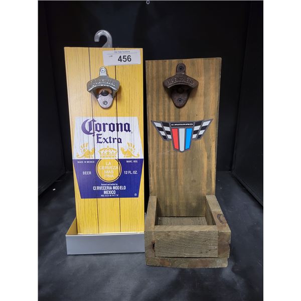 CORONA BEER & CAMARO WALL MOUNT BOTTLE OPENERS