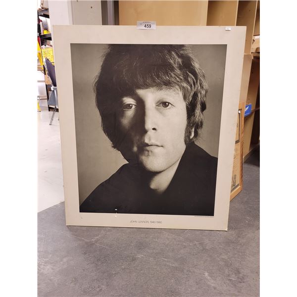 JOHN LENNON 1940-1980 BLACK/WHITE PRINT ON BOARD