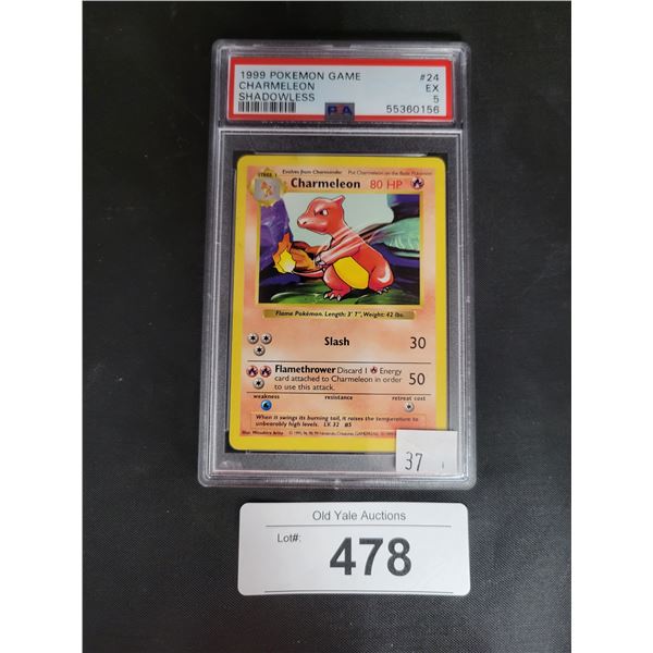 PSA GRADED SHADOWLESS CHARMELEON POKEMON CARD