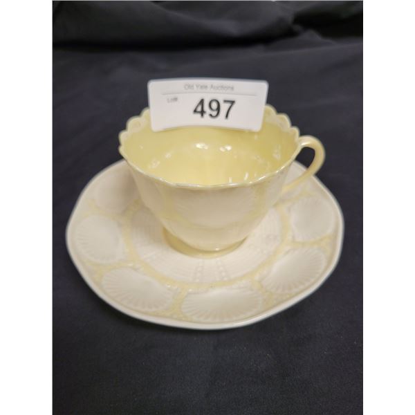 VINTAGE BELLEEK TEACUP/SAUCER
