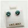 Image 1 : 10K  VIVID SLIGHTLY GREENISH BLUE MOISSANITE(1.5CT) EARRINGS