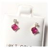 Image 1 : 10K  RUBY(0.44CT) DIAMOND(0.06CT) EARRINGS