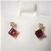 Image 1 : 10K  GARNET(0.44CT) DIAMOND(0.06CT) EARRINGS