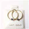 Image 1 : 14K  SAPPHIRE HOOP(0.15CT) EARRINGS