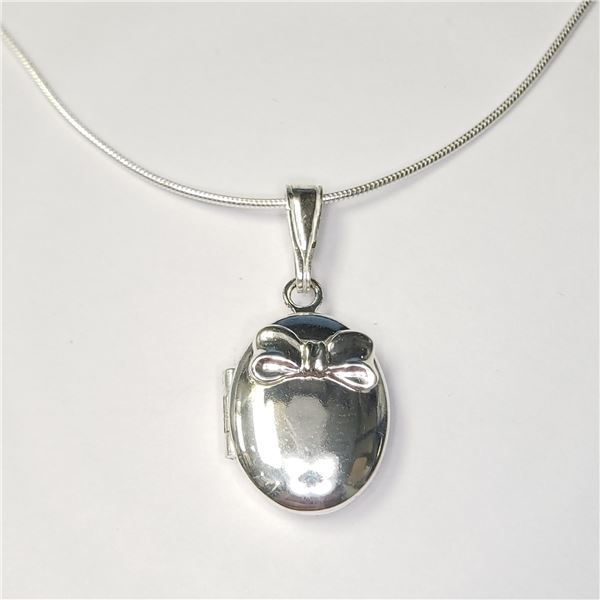 SILVER LOCKET 18" NECKLACE