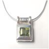 Image 1 : SILVER PERIDOT 18" NECKLACE