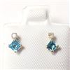 Image 1 : 10K  BLUE TOPAZ(0.44CT) DIAMOND(0.06CT) EARRINGS