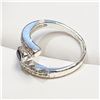 Image 2 : SILVER CREATED SAPPHIRE RING SIZE 7