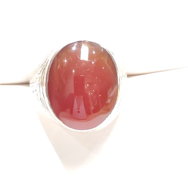 SILVER AGATE RING SIZE 6.5