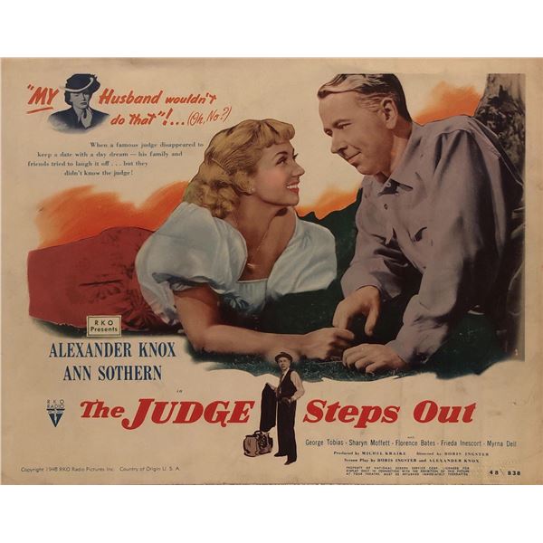 Judge Steps Out original 1948 vintage lobby card