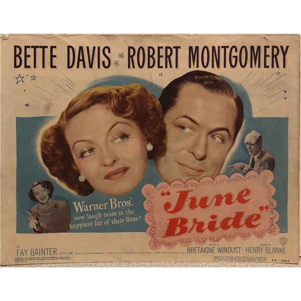 June Bride original 1948 vintage lobby card