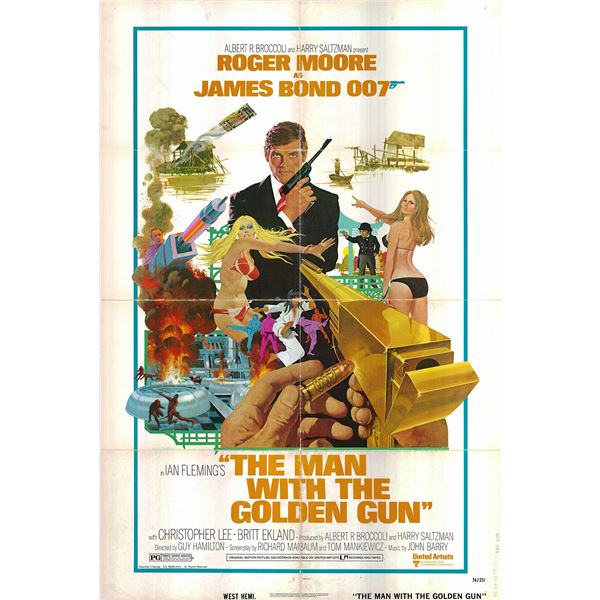 The Man with the Golden Gun original 1974 vintage international west one sheet poster