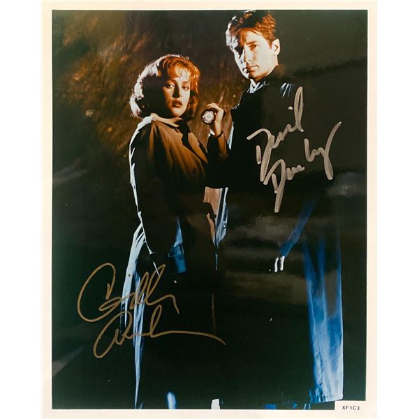 The X-Files David Duchovny and Gillian Anderson signed photo