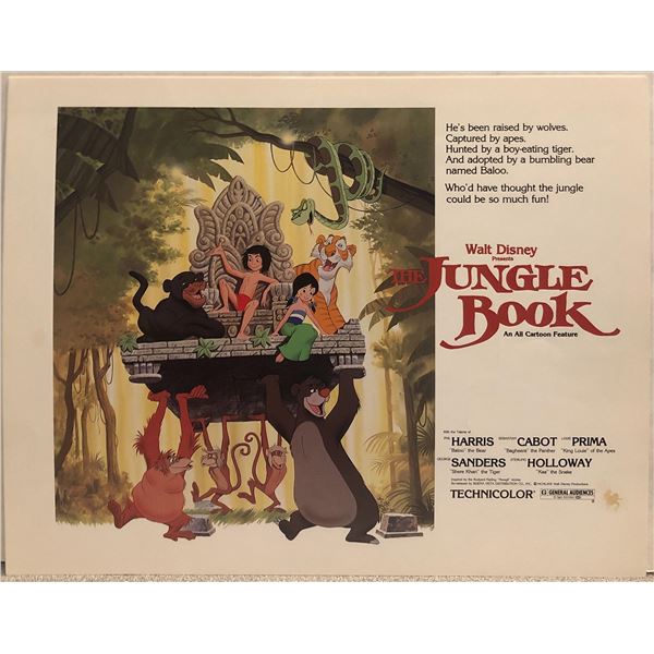 Disney The Jungle Book original 1978R vintage lobby card