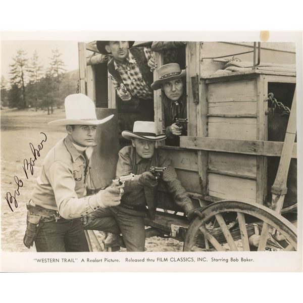 Western Trail Bob Baker signed movie photo