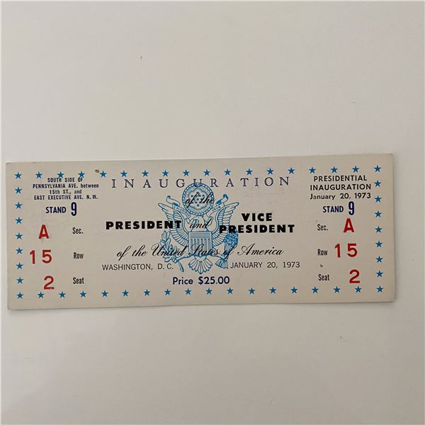 Richard Nixon 1973 presidential inauguration ticket