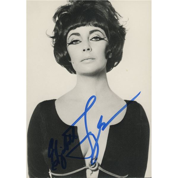 Elizabeth Taylor signed postcard