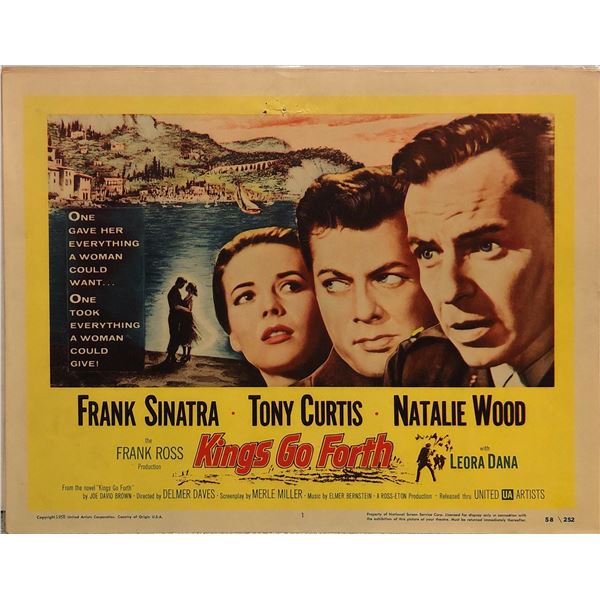 Kings Go Forth Original 1958 Vintage Lobby Card