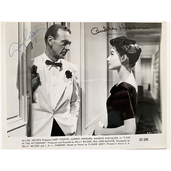 Love in the Afternoon 1957 Gary Cooper and Audrey Hepburn signed movie photo
