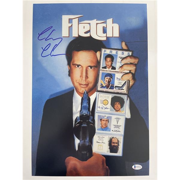 Fletch Chevy Chase signed mini poster - Beckett authenticated