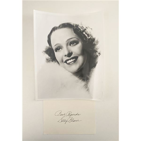 Sally Blane Signature Cut and 8x10 Photo