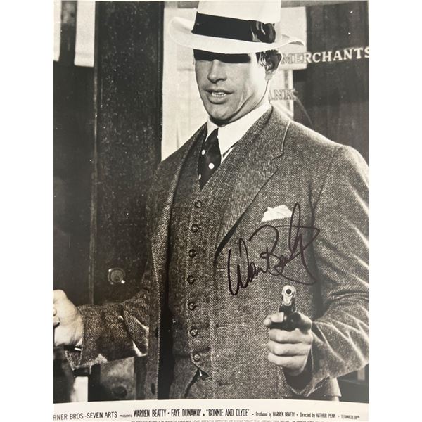 Bonnie and Clyde Warren Beatty signed movie photo