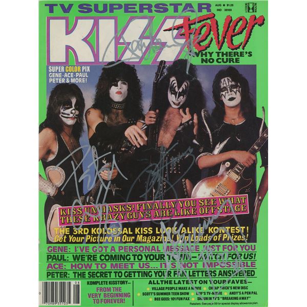 Kiss band signed ''TV Superstar Kiss Fever'' magazine