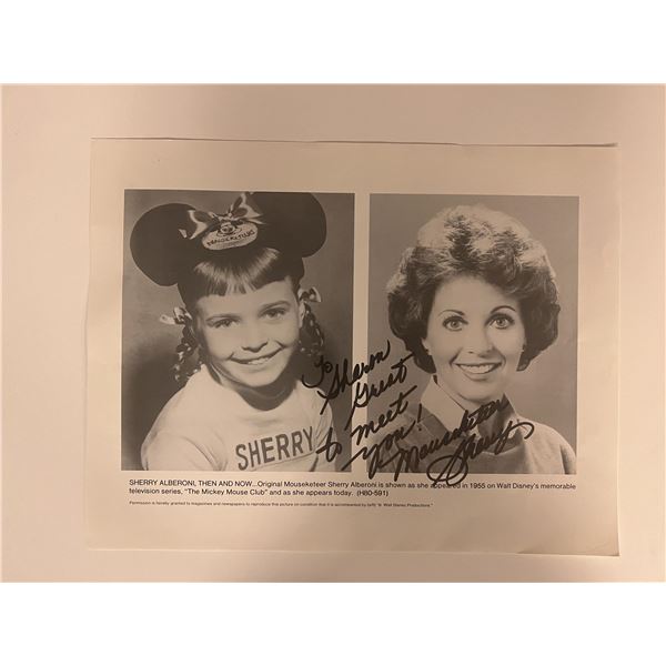 Mousketeer Sherry Alberoni signed photo