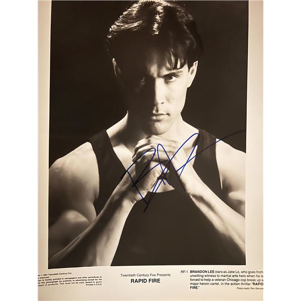 Rapid Fire Brandon Lee signed movie photo