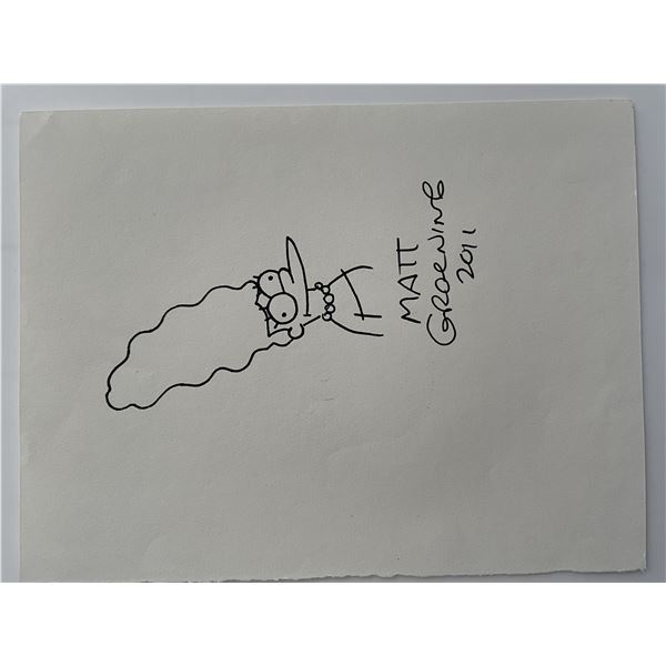 The Simpsons Matt Groening signed sketch
