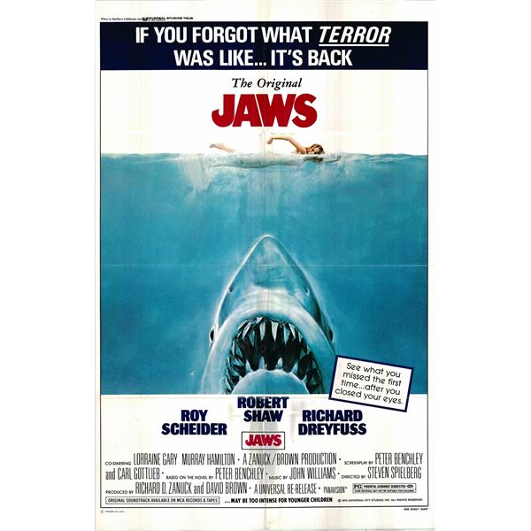 Jaws Original 1978R Vintage One Sheet Poster