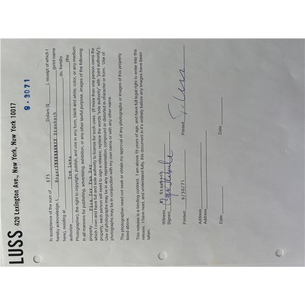 NFL HOF QB Roger Staubach Tom Luss signed contract
