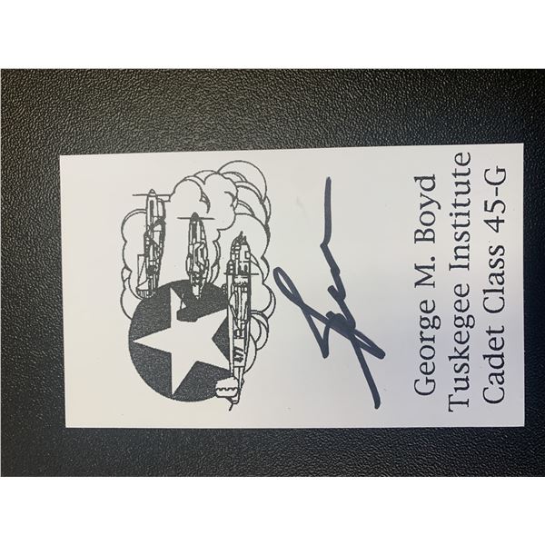 George M. Boyd, WWII Tuskegee Airman, signed promo card