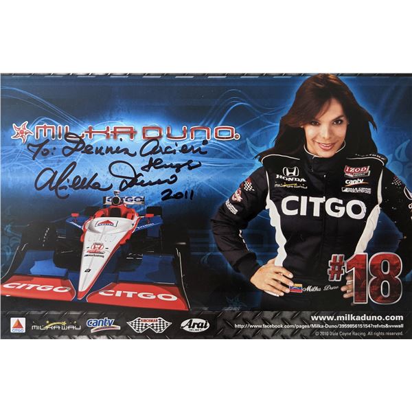 Milka Duno signed promo card