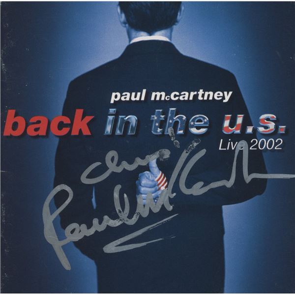 Paul McCartney signed ''Back in the U.S.'' CD cover