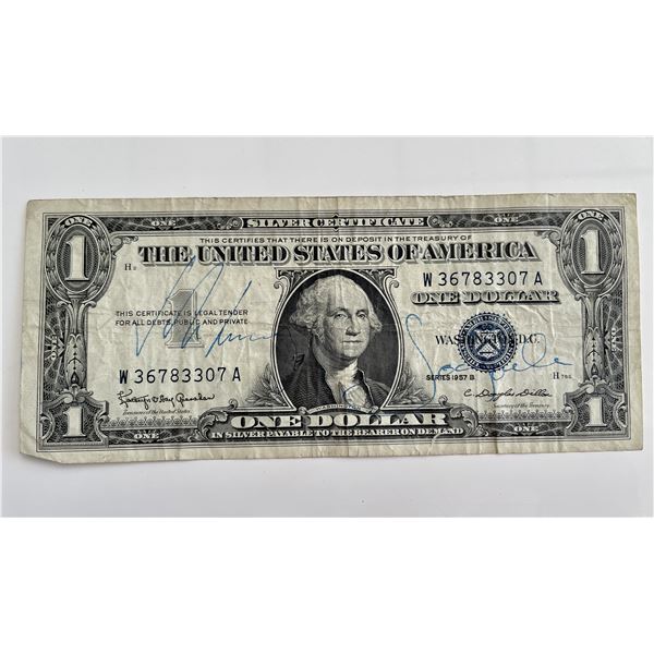 John F Kennedy/ Jacquline Kennedy signed dollar bill