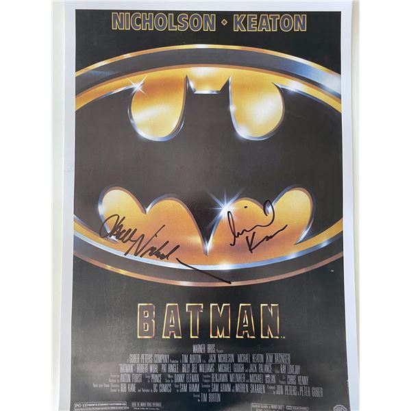 Batman Jack Nicholson and Michael Keaton signed mini poster