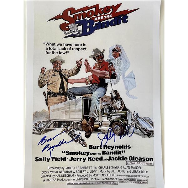 Smokey and the Bandit Burt Reynolds and  Sally Field signed mini poster