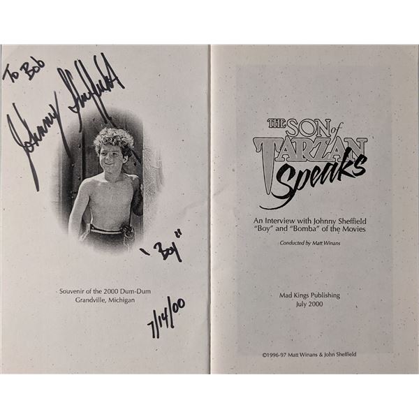 Johnny Sheffield Signed Tarzan Booklet