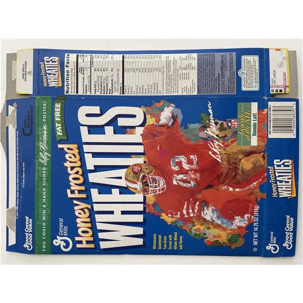 NFL Legend Ronnie Lott LeRoy Neiman Illustrated Honey Frosted Wheaties Cereal Box