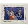 Image 1 : Lady and the Tramp Studio Romance Hand Painted Limited Edition plus signed 7 times by Disney Artists