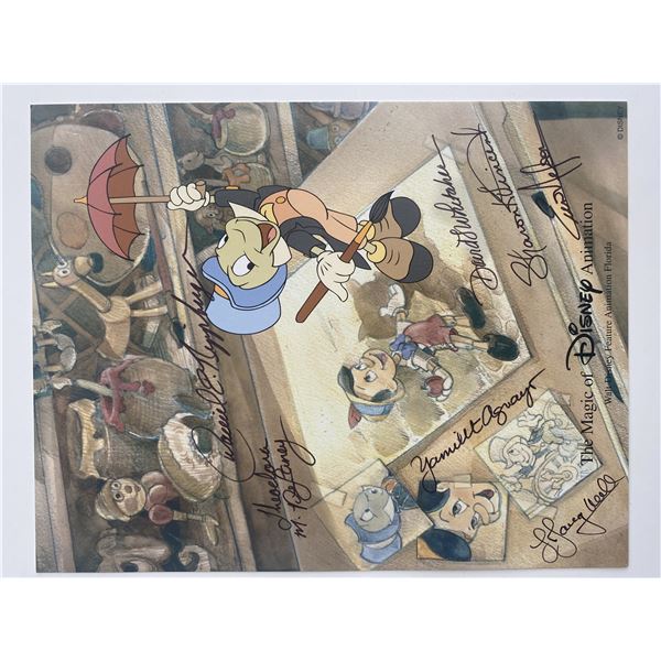 Jiminy Cricket hand painted cel Just Dropping By signed by 7 Disney artists