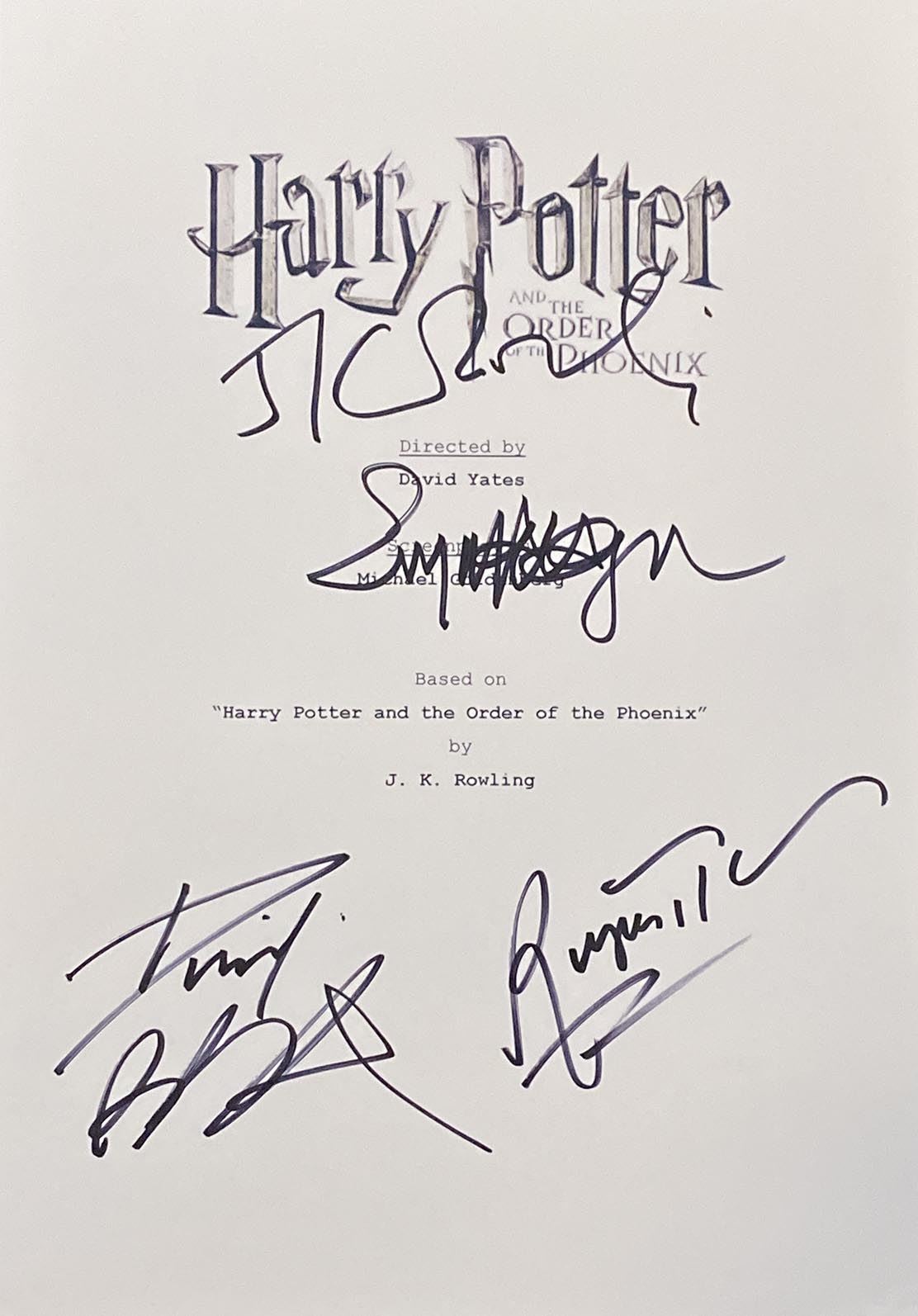 Harry Potter cast signed script cover photo