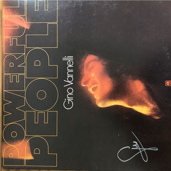 Gino Vannelli signed Powerful People album cover