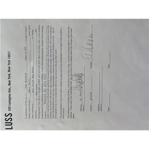 NY Jets Matt Snell signed Tom Luss contract
